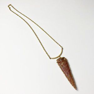 FAB'RIK Brown Gold Arrowhead Dagger Necklace